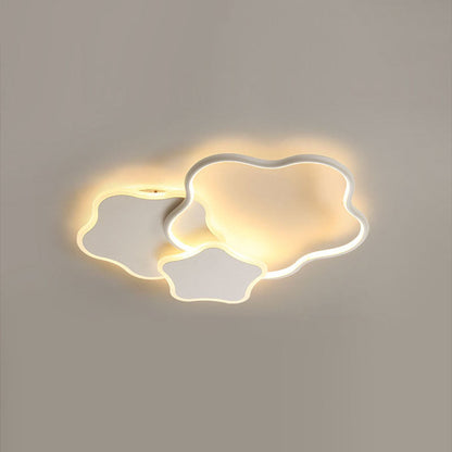 Contemporary Creative Geometric Flower Shape Pentagram Acrylic LED Flush Mount Ceiling Light For Bedroom