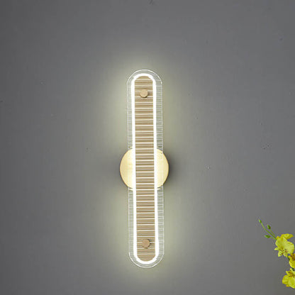 مصباح حائط LED زجاجي نحاسي طويل فاخر عصري 