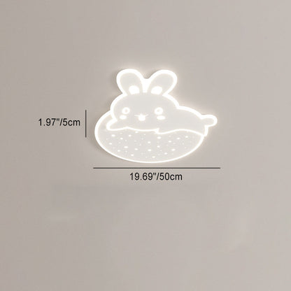 モダンアールデコ調 カタツムリ パンダ ウサギ ラウンド アクリル アイアン LED フラッシュマウント シーリングライト 寝室用