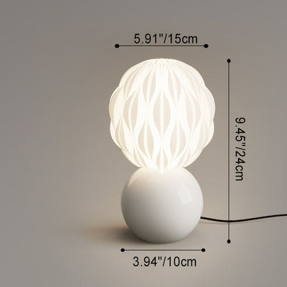 Modern Minimalist Orb Cloudy Ceramic PE 1-Light Table Lamp For Bedroom