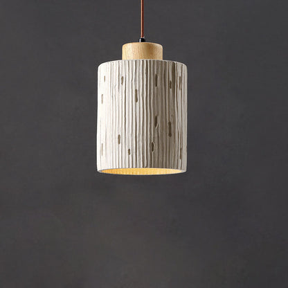 Modern Minimalist Cylinder High Mixed Clay 1-Light Pendant Light For Living Room