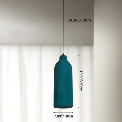 Contemporary Scandinavian Polystyrene Bottle 1-Light Pendant Light For Dining Room