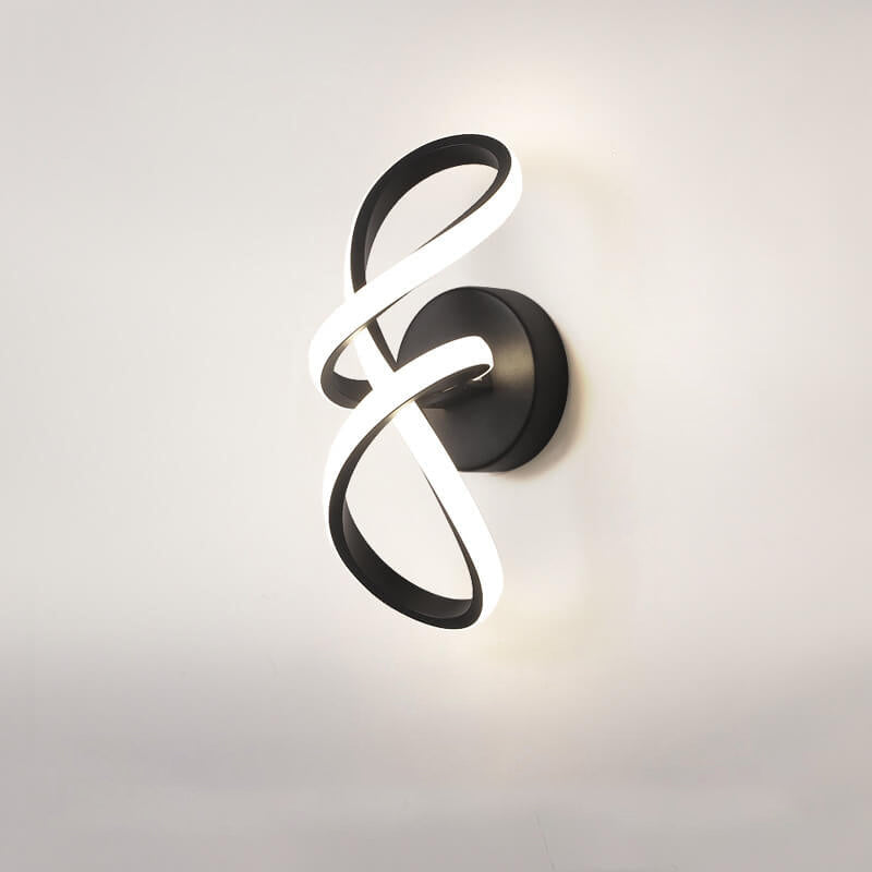 مصباح حائط LED من الألومنيوم بتصميم خط ملتوي بسيط على الطراز الاسكندنافي 