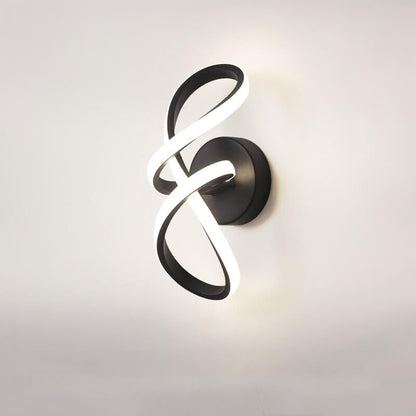 مصباح حائط LED من الألومنيوم بتصميم خط ملتوي بسيط على الطراز الاسكندنافي 