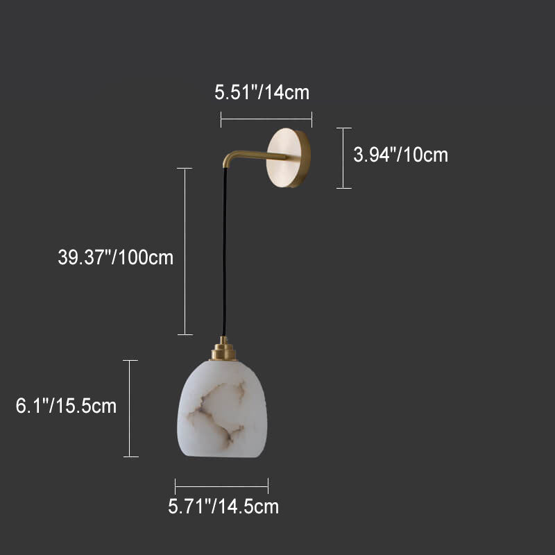 مصباح حائطي فاخر من Nordic Light مصنوع من النحاس والليموني مزود بإضاءة واحدة 