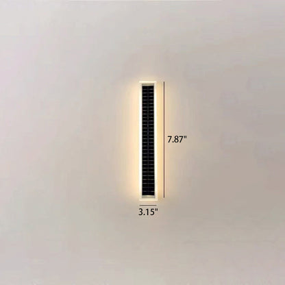 Minimalist Outdoor Solar Rectangular Strip Waterproof Patio LED Wall Sconce Lamp