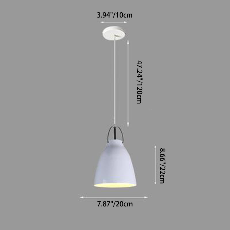 Contemporary Nordic Aluminum Bell 1-Light Pendant Light For Dining Room