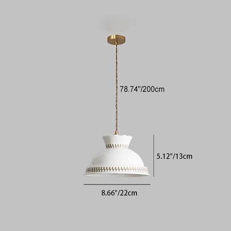 Modern Simplicity Ceramic Bowl Shape 1-Light Pendant Light For Living Room