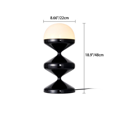 Contemporary Scandinavian Wave Art Iron Glass 1-Light Table Lamp For Bedroom