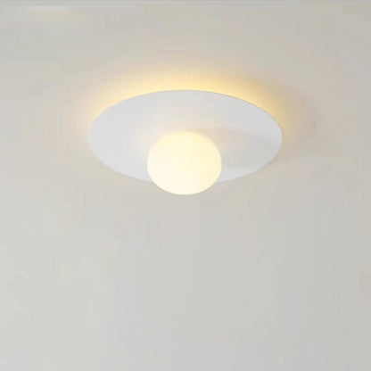 مصباح سقف LED دائري معدني معاصر من البولي إيثيلين بتصميم اسكندنافي، مثبت في السقف للممر 