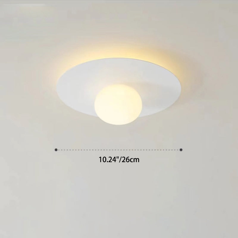 مصباح سقف LED دائري معدني معاصر من البولي إيثيلين بتصميم اسكندنافي، مثبت في السقف للممر 