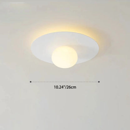مصباح سقف LED دائري معدني معاصر من البولي إيثيلين بتصميم اسكندنافي، مثبت في السقف للممر 