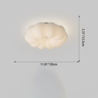 Modern Simplicity Pumpkin PE Shade Hardware LED Flush Mount Ceiling Light For Bedroom
