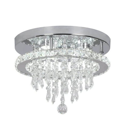 Modern Light Luxury Round Crystal LED Flush Mount Ceiling Light