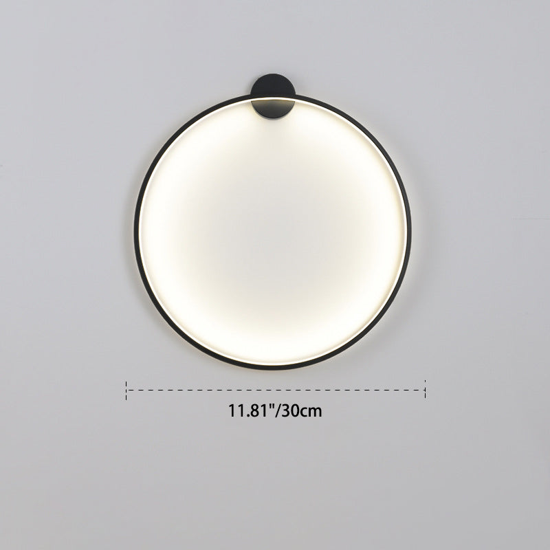 مصباح حائط LED دائري من الأكريليك والألومنيوم بتصميم عصري بسيط لغرفة النوم 