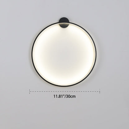 مصباح حائط LED دائري من الأكريليك والألومنيوم بتصميم عصري بسيط لغرفة النوم 