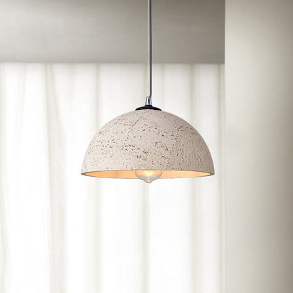 Minimalist Resin Round Dome Hand Sculpted 1-Light Pendant Light
