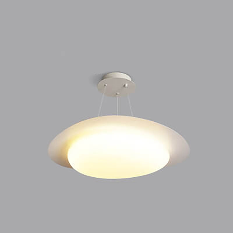 مصباح LED معلق من الحديد الأكريليكي باللون الأبيض بتصميم بسيط على الطراز الاسكندنافي 