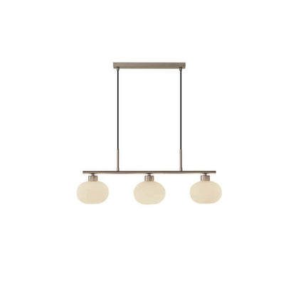 Nordic Long Light Luxury Glass Dome Shade 3-Light Chandelier
