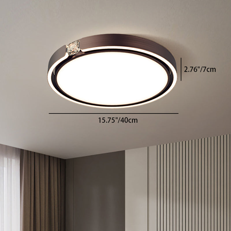 寝室用モダンで豪華な丸型電気メッキアルミアクリルLEDフラッシュマウントシーリングライト