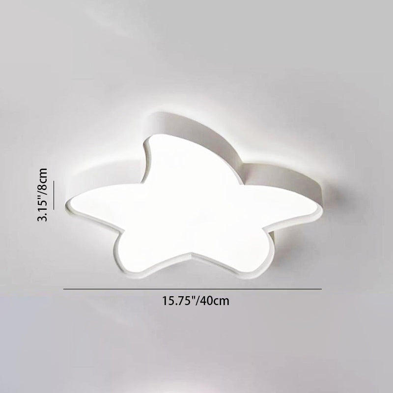 Modern Simplicity Iron Acrylic Star Shade LED Flush Mount Ceiling Light For Living Room
