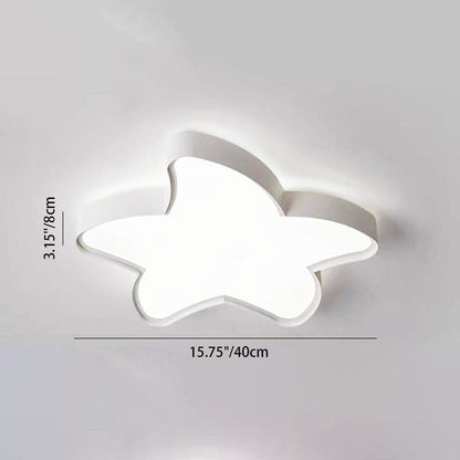 Modern Simplicity Iron Acrylic Star Shade LED Flush Mount Ceiling Light For Living Room