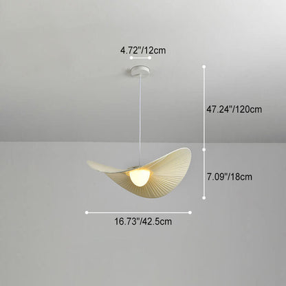 Nordic Creative Acrylic Fabric Straw Hat 1-Light Pendant Light