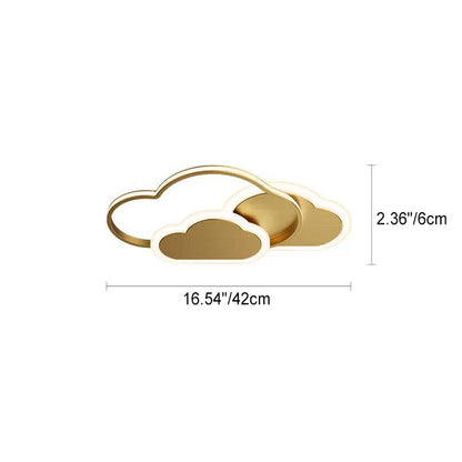 Modern Minimalist Cloud All Copper Acrylic LED Flush Mount Ceiling Light For Bedroom