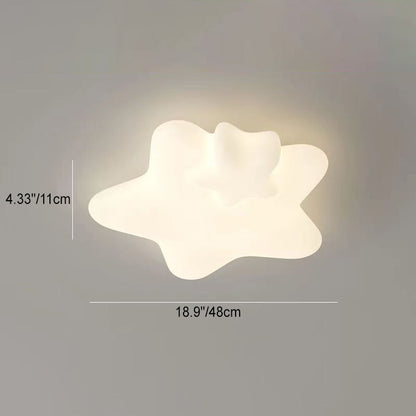 Contemporary Creative Kids Star Moon Iron PE LED Flush Mount Ceiling Light For Bedroom
