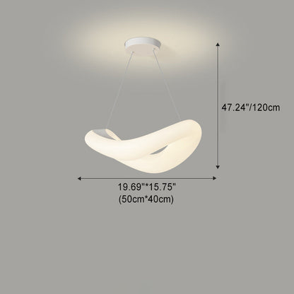 مصباح LED معلق بتصميم عصري بسيط من مادة البولي إيثيلين على شكل حلقة مموجة لغرفة النوم