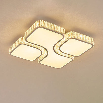 مصباح LED معدني مستطيل الشكل فاخر باللون الذهبي بتصميم عصري 