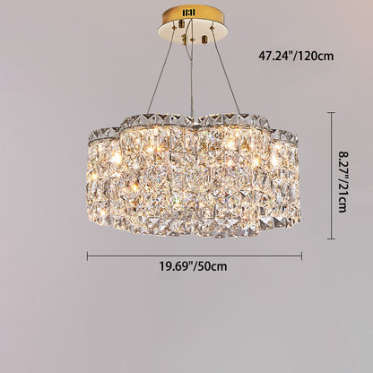 ثريا كريستال LED من الفولاذ المقاوم للصدأ بتصميم عصري بسيط لغرفة المعيشة