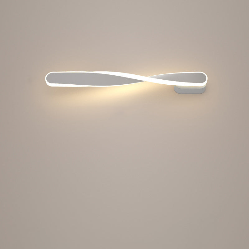 مصباح حائط LED طويل من الألومنيوم والسيليكون بتصميم حلزوني عصري بسيط لغرفة المعيشة 
