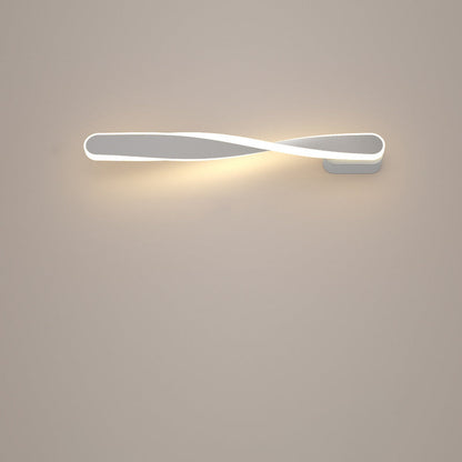 مصباح حائط LED طويل من الألومنيوم والسيليكون بتصميم حلزوني عصري بسيط لغرفة المعيشة 