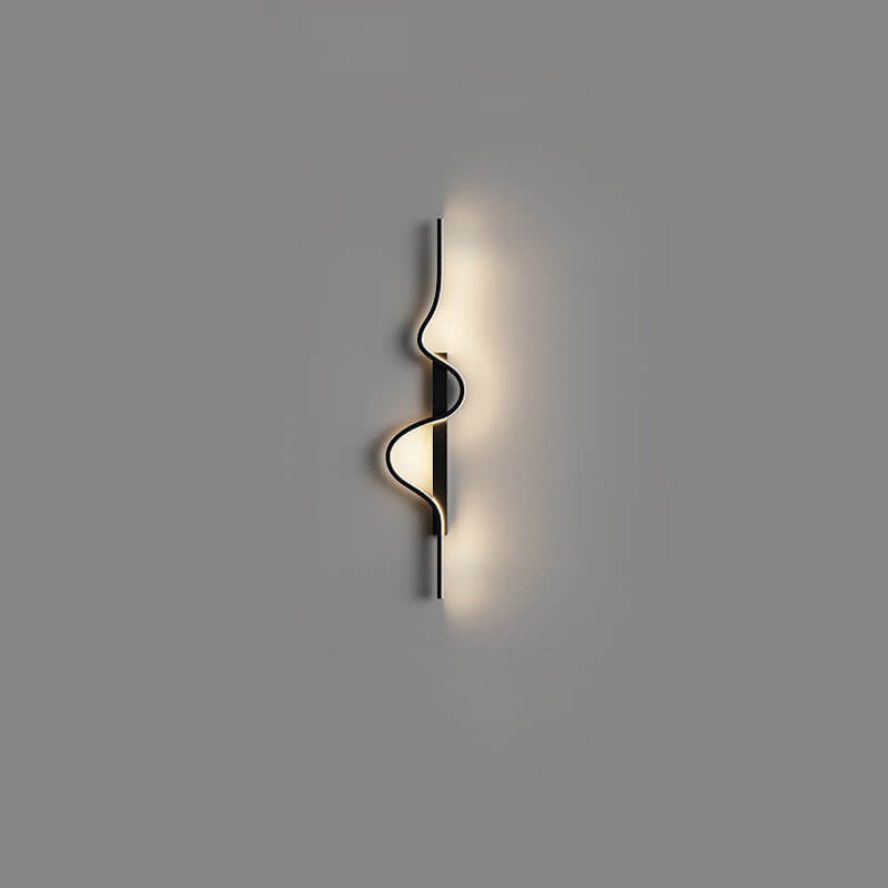 مصباح حائط LED من الألومنيوم بتصميم موجة طويلة عصري وبسيط لغرفة المعيشة