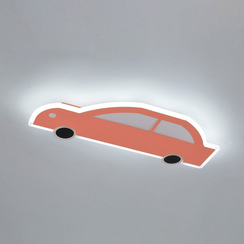 Cartoon Creative Car Shape Iron LED Flush Mount Ceiling Light