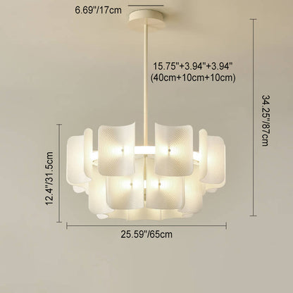 Modern Creative Round Rectangle Iron Aluminum PMMA LED Island Light Chandelier