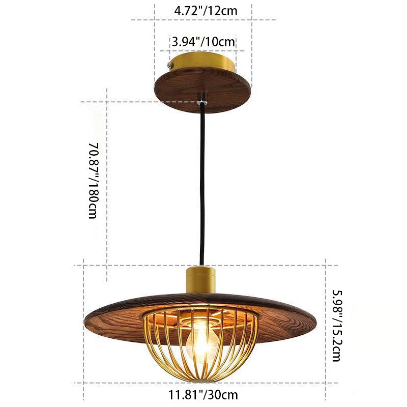 Industrial Simple Light Luxury Wooden Disc 1/2/3-Light Island Light Chandelier