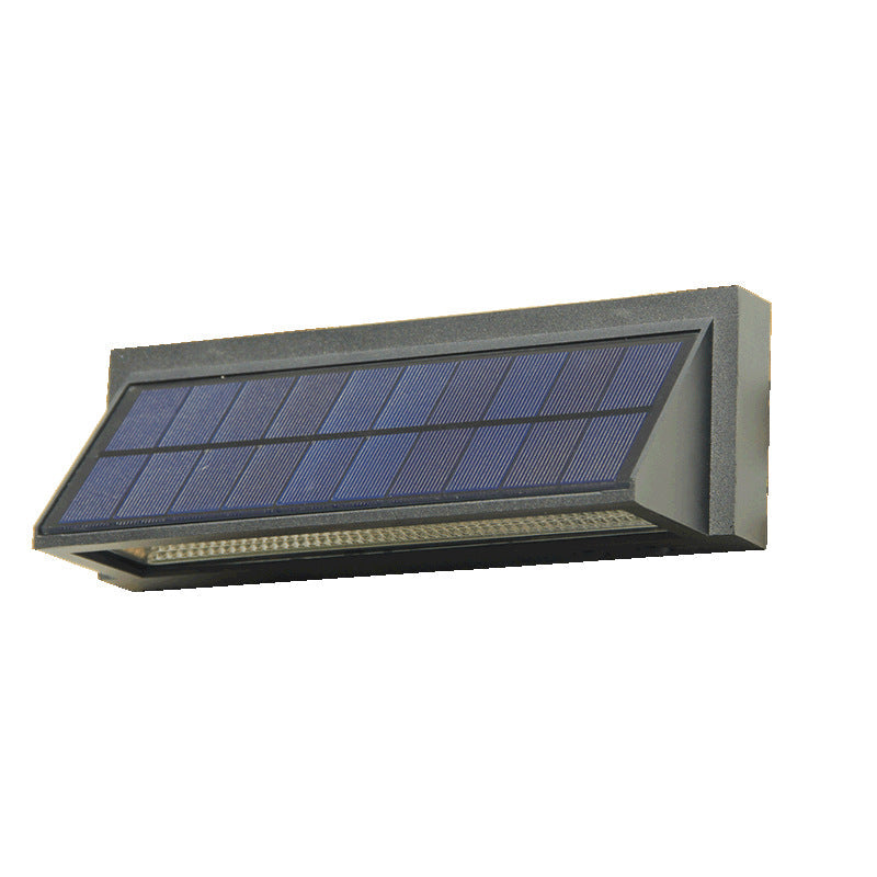 Outdoor Solar Waterproof Rectangular Slant LED Patio Wall Sconce Lamp