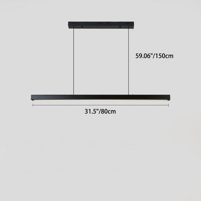 Modern Minimalist Long Aluminum Acrylic LED Island Light Pendant Light For Dining Room