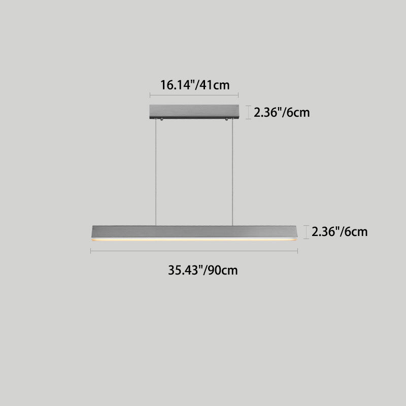 مصباح معلق LED مستطيل الشكل طويل من الألومنيوم بتصميم عصري بسيط لغرفة الطعام 