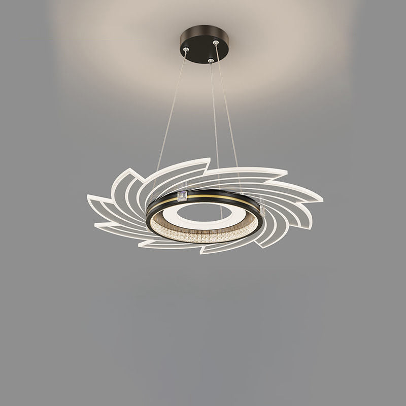 مصباح LED معلّق بتصميم دوامة من الأكريليك الكريستالي الفاخر المعاصر لغرفة النوم 