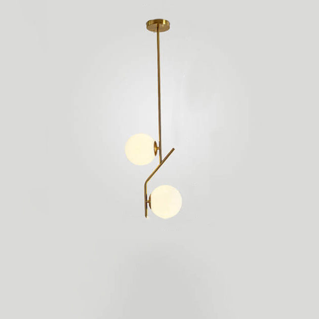 Nordic Creative Minimalist Round Ball Iron Glass 2-Light Pendant Light