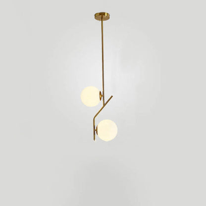 Nordic Creative Minimalist Round Ball Iron Glass 2-Light Pendant Light