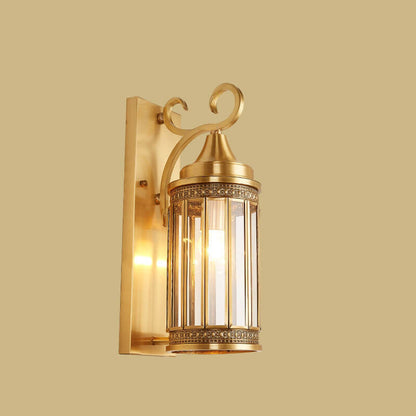 Contemporary Luxury Copper Glass Tubular Shade 1/3-Light Wall Sconce Lamp For Living Room