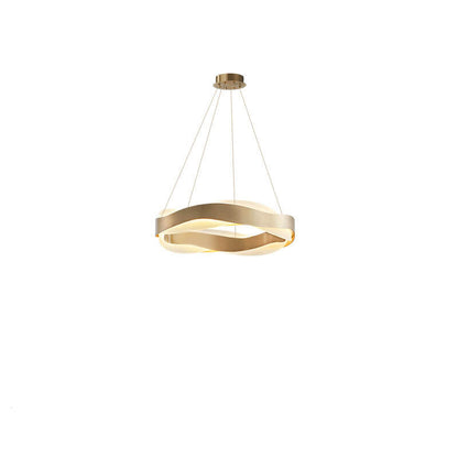 Postmodern Luxury Circle Champagne Gold Stainless Steel Acrylic LED Chandelier
