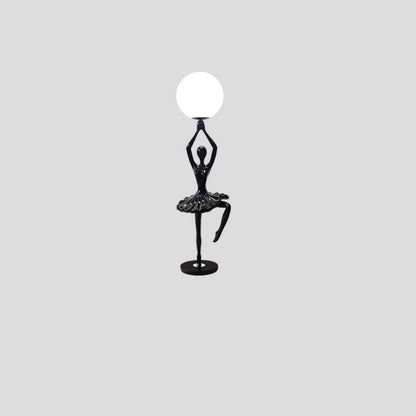 Nordic Ballet Girl Shape Orb Acrylic 1-Light Standing Floor Lamp