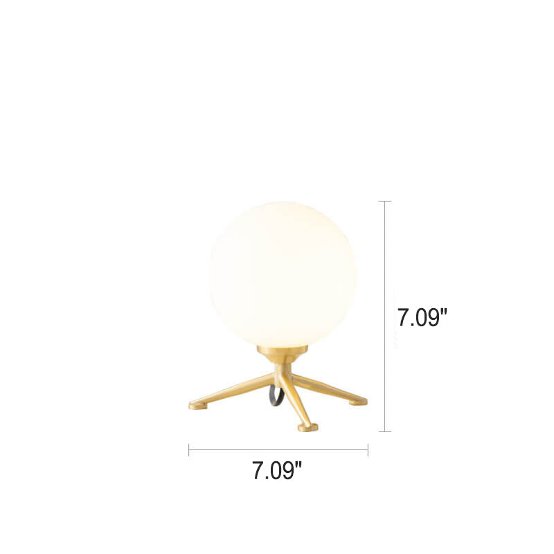 Modern Simple Spherical Milky White Lampshade 1-Light Table Lamp