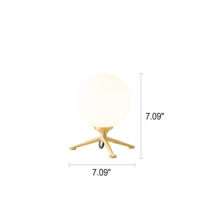 Modern Simple Spherical Milky White Lampshade 1-Light Table Lamp