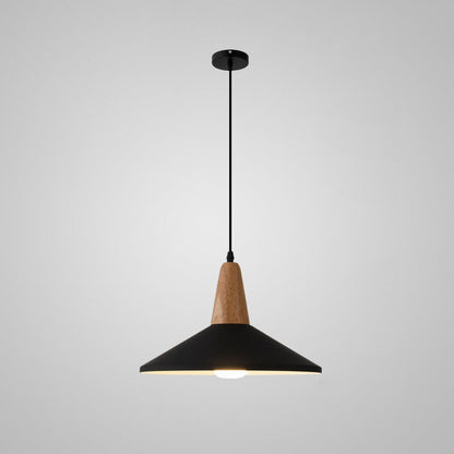 Nordic Minimalist Macaron Solid Color Aluminum Wood 1-Light Pendant Light